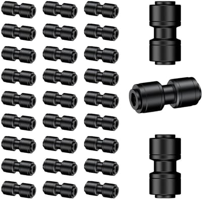 Dailygoods - Pawfly 30 stuks steekkoppelingen 6 mm voor druppelirrigatie, push-to-fit 2-weg connector, rechte koppelingen voor 6 mm slang, druppelvrije druppelirrigatieonderdelen