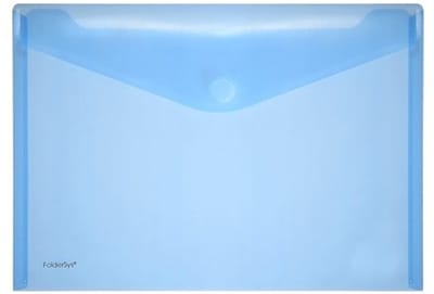 Enveloptas Foldersys A4 PP dwars transp blauw A4 Velcro Envelop Blauw