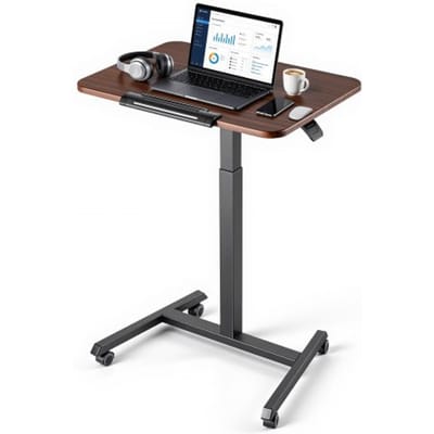 VEVOR in hoogte verstelbaar computerbureau 650x480x(760-1102)mm, metalen frame, MDF-blad, 0-90° kantelbaar, draagvermogen 15 kg, zwenkwielen met remmen, zit-sta bureau voor thuiswerkplek