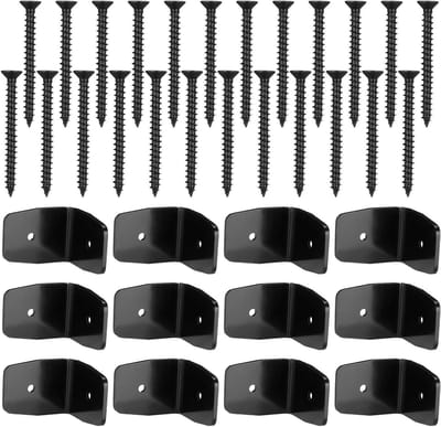 Framebevestigingen Set - Hoekverbindingen Dakbedekking - Pergola Versterken - Versterkte Stalen Constructie - 7 x 7 x 4 cm - Zwart