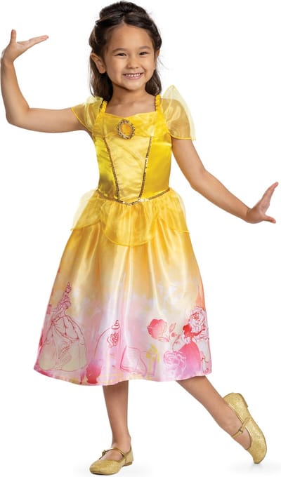 DISNEY Prinses - BEAUTY & THE BEAST, Belle Verhalenboek jurk Classic, Maat M (7-8 jaar), Meisjes