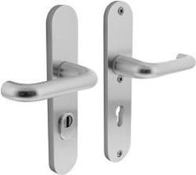 Ivana Economy Deurkrukgarnituur Dokkum Blind Gegoten Aluminium F1 Vastdraaibaar Op Schild 190x42mm
