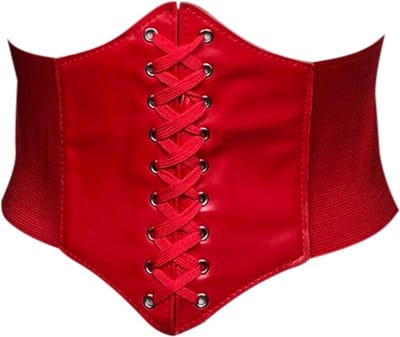 FIFO Effen Unisex Dames Korset, Elegante, Esthetisch, Rood