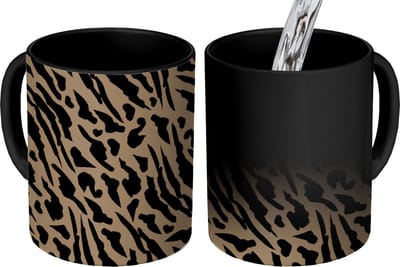 Magische Mok - Foto op Warmte Mokken - Koffiemok - Panterprint - Patronen - Luxe - Magic Mok - Beker - 350 ML - Theemok