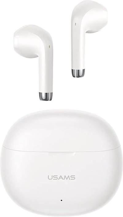 Manike USAMS US-YO17 TWS Earbuds – Rhymbo Serie - Bluetooth 5.3 - ENC - 13mm Driver - 31u Speeltijd - Touchbediening - IPX5 - USB-C - Draadloze oortjes - Oortjes draadloos - Geschikt voor Smartphone & Laptop - Wit - iOS & Android