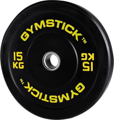 Gymstick Hi-impact 15kg Olympische Bumper Plate Zwart 15 kg