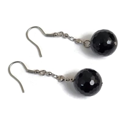 Aramat Jewels | Oorhangers | Zwarte Kraal Stalen Oorbellen - Aramat Jewels | | | |14mm | Staal | Kinderen, Volwassenen | Verkleurd niet