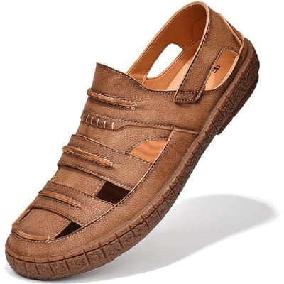 Nieuwe Zomer Modieuze Buitenkleding plus Size Romeinse Stijl Schoenen Antislip Zachte Zool Sandalen Gepersonaliseerde Strand Schoenen 46 bruin