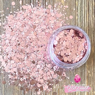 GetGlitterBaby® - Biologische / Biologisch afbreekbare Chunky Festival Glitters Jewels voor Lichaam en Gezicht / Biodegradable Face Body Glitter - Roze