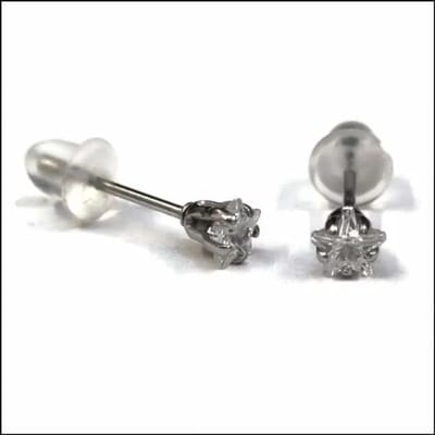 Aramat Jewels | Oorbellen | RVS Zweerknopjes Ster met Zirkonia - Sterretjes Oorstekers | Zilverkleurig / Transparant / 4mm | |3mm | Staal | Kinderen, Volwassenen | Verkleurd niet