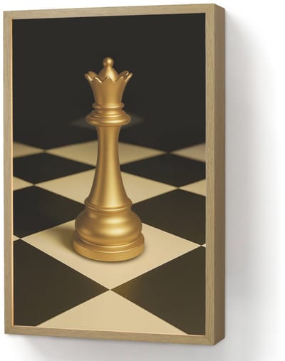 Wandlamp 40x60 cm - Oplaadbaar - Koningin - Schaakstuk - Geblokt - Goud - Wandlampen binnen woonkamer - Slaapkamer lamp - Decoratieve nachtlamp - Vloerlamp draadloos