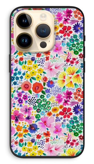 Case Company® - Hoesje geschikt voor iPhone 14 Pro hoesje - Little Flowers - Biologisch Afbreekbaar Telefoonhoesje - Bescherming alle Kanten en Schermrand