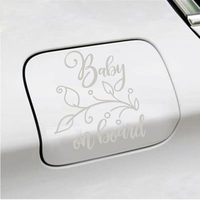 Bumpersticker - Baby On Board - 12,7 X 11,7 - Zilver