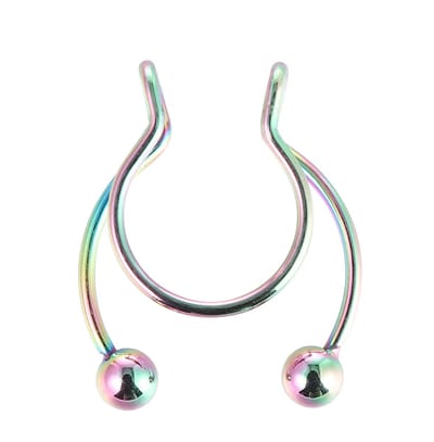 Cabantis Septum Neuspiercing - Fake Piercing - Neusring - Oorbellen - Festival - Knijppiercing- Septum Regenboog