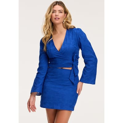 Shiwi Eluna Blouse Tonal Flower Embro Blue Tonal Flower Embro Size: L | Blouses Outlet | Dames | Blauw