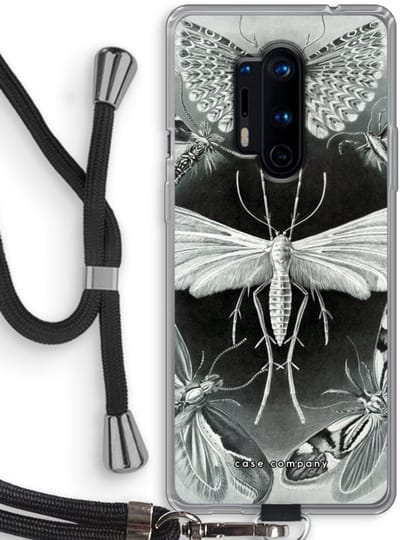 Case Company® - Hoesje met koord geschikt voor OnePlus 8 Pro hoesje met Koord - Haeckel Tineida - Telefoonhoesje met Zwart Koord - Bescherming aan alle Kanten en Over de Schermrand