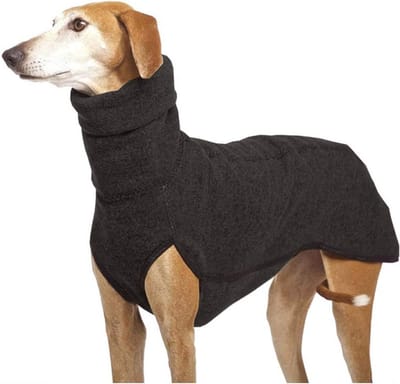 OLOEY Fleece hondenkleding- warme winterjas voor honden- coltrui- knus jasje- zacht vest- stijlvolle outfit voor kleine- middelgrote en grote honden (donkergrijs- XX-Large)