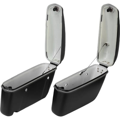 Sacoches rigides pour moto 22L avec serrure Robuste ABS Imperméable Coffre latéral pour moto pour la plupart des motos Noir mat