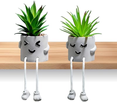 Dailygoods- Kunstplanten Levensecht - Kunstplanten voor Binnen - Vetplanten in Pot - Creatieve Decoratie - Onderhoudsvrij - Hangende Constructie - Nepplanten