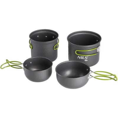 Nils Camp NC1767 - Menażka Set XL - Aluminium Anodized - Opvouwbare Handgrepen