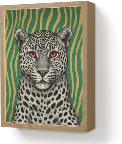 Wandlamp 30x40 cm - Oplaadbaar - Panter - Zebrapatroon - Groen - Wandlampen binnen woonkamer - Slaapkamer lamp - Decoratieve nachtlamp - Vloerlamp draadloos