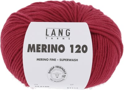 Lang Yarns Merino 120 - 160 felrood - Merinowol Garen