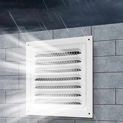 Vierkante Ventilatie Rooster Wit met Gaas - Muur- en Plafondafdekking (100x100mm)