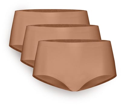 ten Cate Dames Midi Hipster ondergoed – Secrets – 3-Pack – Hazelnut – Maat M – Naadloos & Comfortabel – Fluweelzachte Afwerking – Voordeelverpakking