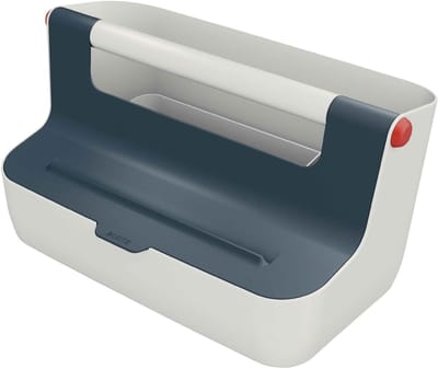 Leitz Cosy Draagbare Opbergdoos Met Vakjes - Opbergbox Met Deksel  - Ideaal voor Thuiskantoor/Thuiswerken - Fluweel Grijs