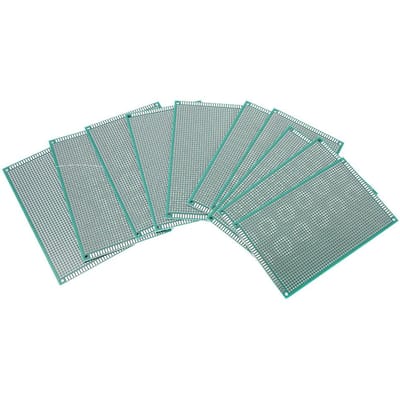 Lot de 10 prototypes PCB double face étamés 9 x 15 cm