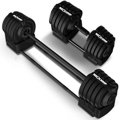 NEOLYMP 2-in-1 Dumbbell Set 2-40kg – Verstelbare Dumbbells & Halterstang – Halterset