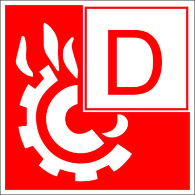 Brandklasse D sticker 100 x 100 mm