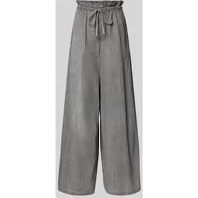 wide fit stoffen broek met ruches model 'Dwindle'