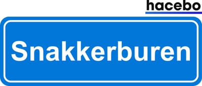 Hacebo - Plaatsnaam Sticker - 29x10 CM - Snakkerburen sticker - Verkeersborden sticker - grappige cadeaus - Snakkerburen
