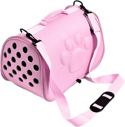 Huisdier Draagtas - Reismand Kat Hond - Veilig Vervoer - Duurzame EVA Structuur - 52x32x32cm - Roze