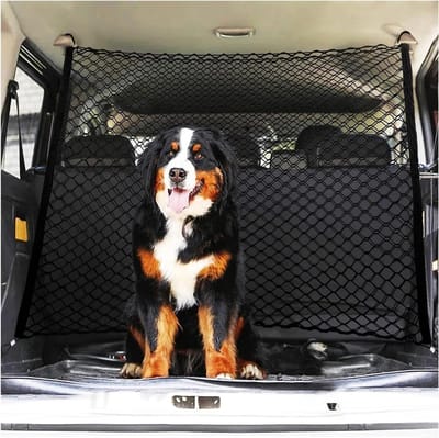 Hondenrek Auto - Kofferbaknet Honden - Veilig Vervoer - Dubbellaags Elastisch - Voor Peugeot 2008 - Zwart