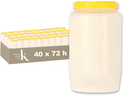 Kristen Kaars 3 Dagen Wit – Kaarsen – 40 Stuks – Herdenkingslicht – Grafkaars – Brandduur 72 Uur – Voor Binnen en Buiten