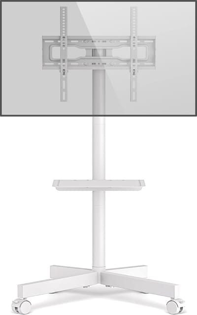 JGS ® Mobiele TV Standaard op Wielen voor 27-60 Inch Schermen, Hoogte Verstelbaar