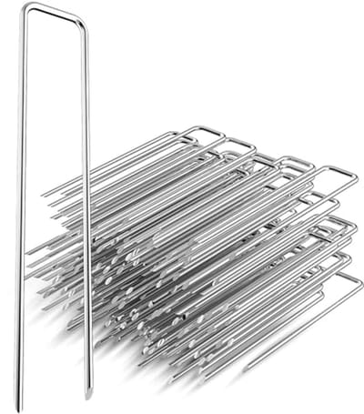 SnelShoppen - Ground Anchors voor Worteldoek, 100 Stuks 15 cm Stalen Anti-Roest Haringen voor Tent, Stabiele Grondankers voor Onkruiddoek, Tuindoek, H