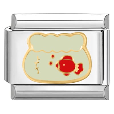 Quiges - Schakel - Bedel - 9mm - charms - Kleurrijk - Viskom - Geschikt voor - armband - Schakelarmband - italy bedels armband