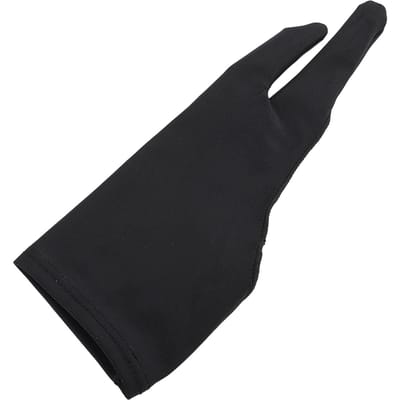 5 stuks Kunstenaar Tekenhandschoen Rechter Linkerhand Enkellaags Twee Vingers Glad Elasticiteit Ademend S(for 2-4kg) black