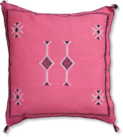 Cactus zijde kussen - Roze - Sabra - Handgemaakt & Uniek Sierkussen - 50 cm x 50 cm