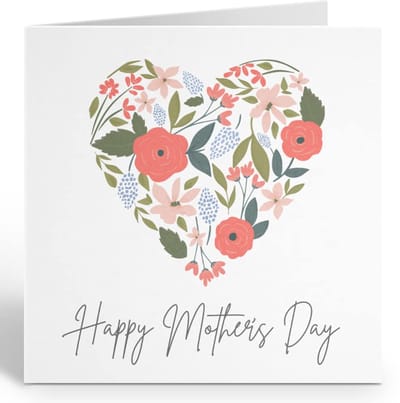 Premium Moederdag kaart - Bloemen hart ontwerp