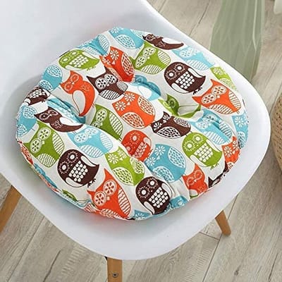 Tuinstoel Kussen - Zitkussen Rugkussen - Comfortabel Zitten - Bevestigingsband - 30x30 cm - Uil