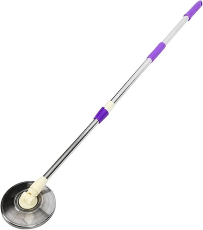 Dweilstok Roestvrijstaal - Dweilhandvat Mopsteel - Vloeren Reinigen - Uitschuifbaar Ontwerp - 121 cm - Paars