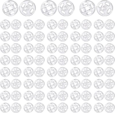 120 Sets Transparante Drukknopen 12 mm - Onzichtbare Snap Knopen voor Kleding, Naaien en DIY Projecten