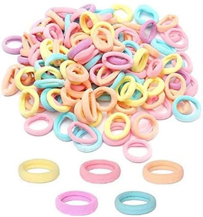 Dailygoods - 200 Katoenen Haarelastiekjes voor Meisjes - Veelkleurig en Duurzaam