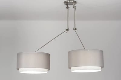 Lumidora Hanglamp 30722 - BROOKLYN - 2 Lichts - E27 - Grijs - Staal