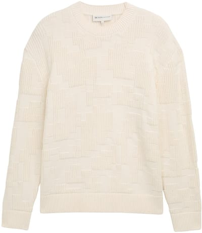 Tom Tailor Denim - Gebreide trui met patroon - Maat XL - Gardenia White