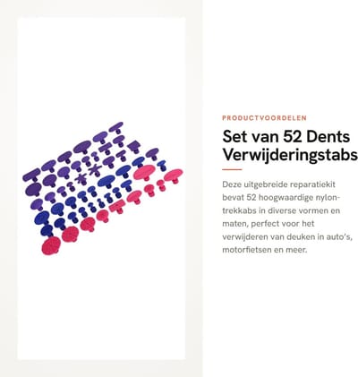 Dailygoods- Deukverwijdering Uitgebreide Reparatiekit - 52 Nylon Trekknoppen - Professionele Dentverwijdering - Geschikt voor Auto's/Motorfietsen - Diverse Maten en Vormen - Deukreparatie